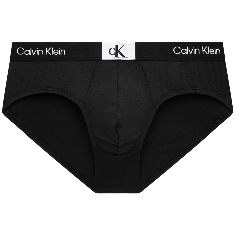 Calvin Klein内衣【CK96系列】男士提花小方块ck轻薄透气贴身三角内裤男B3405 UB1-太空黑 M ￥99