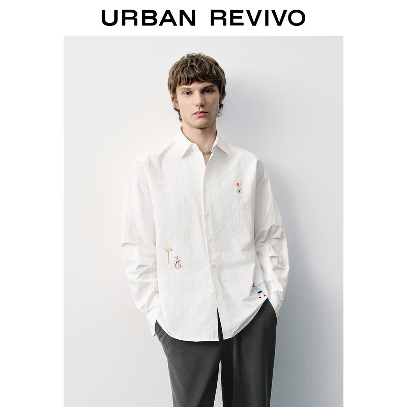 URBAN REVIVO 城市运动 男士超宽松长袖衬衫 UMV240062 券后180.26元