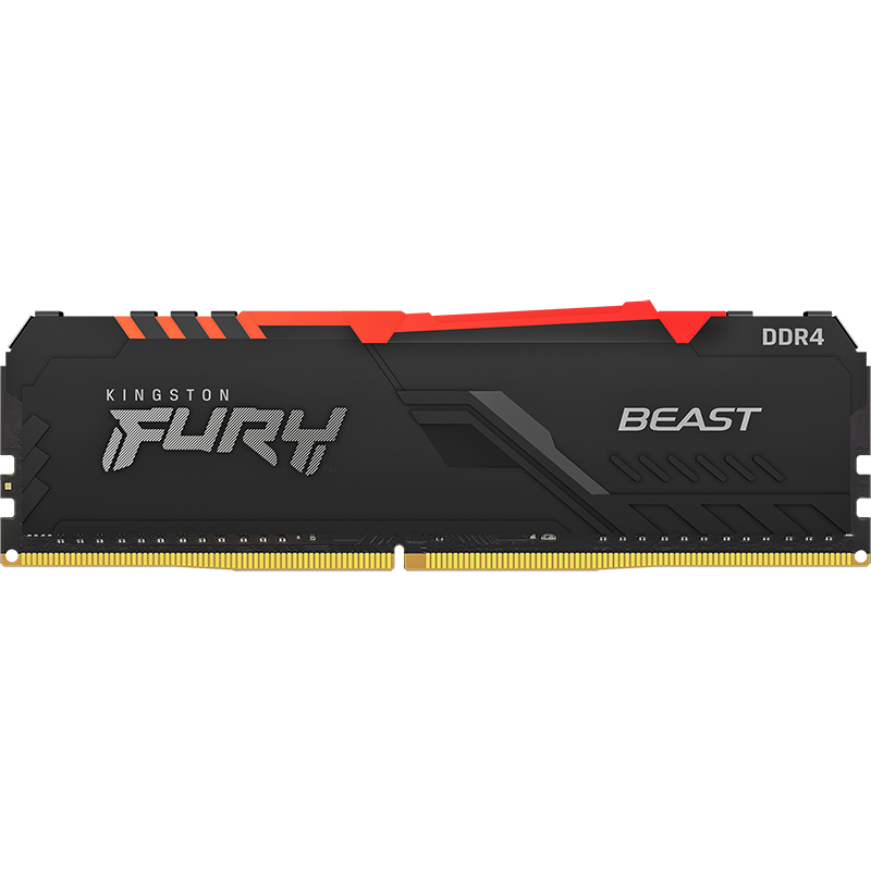 【双十一狂欢】金士顿 (Kingston) FURY 16GB DDR4 3200 台式机内存条 Beast野兽系列 RGB灯条 骇客神条 217.81元