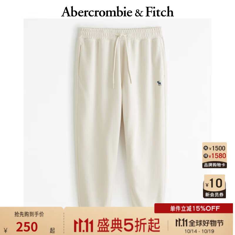 Abercrombie & Fitch 男装 经典小麋鹿复古百搭潮流毛圈布运动卫裤 KI134-4020 券后198.04元