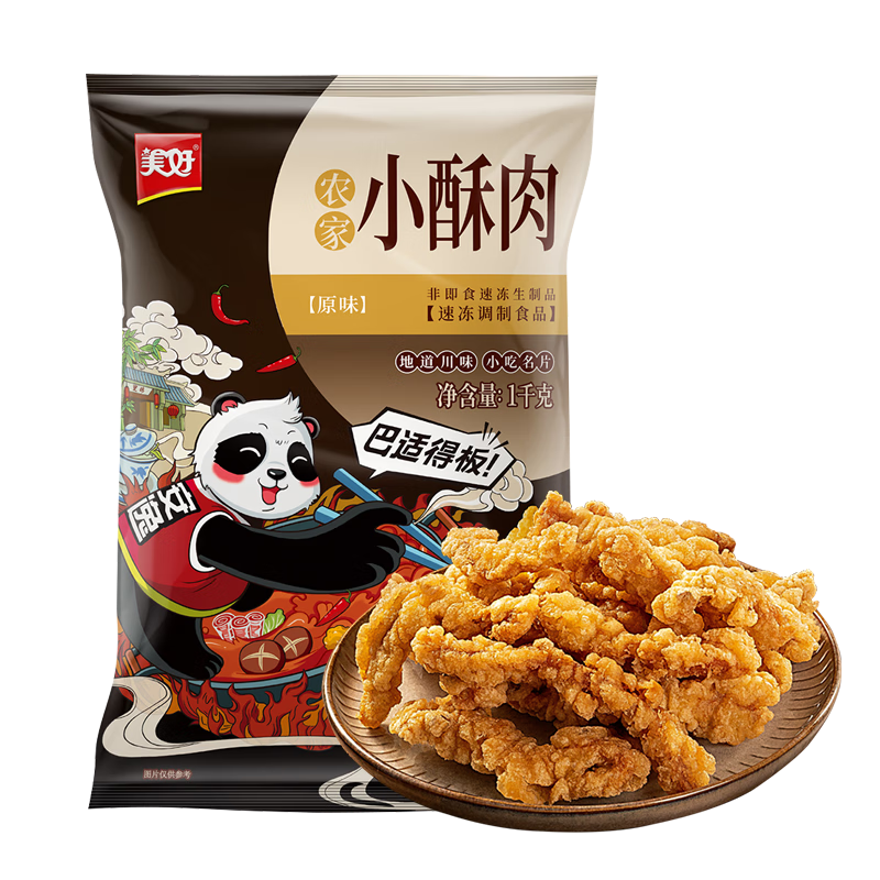 PLUS会员：美好 农家小酥肉原味 1kg *4件 159.16元包邮（需领券，合39.79元/件）