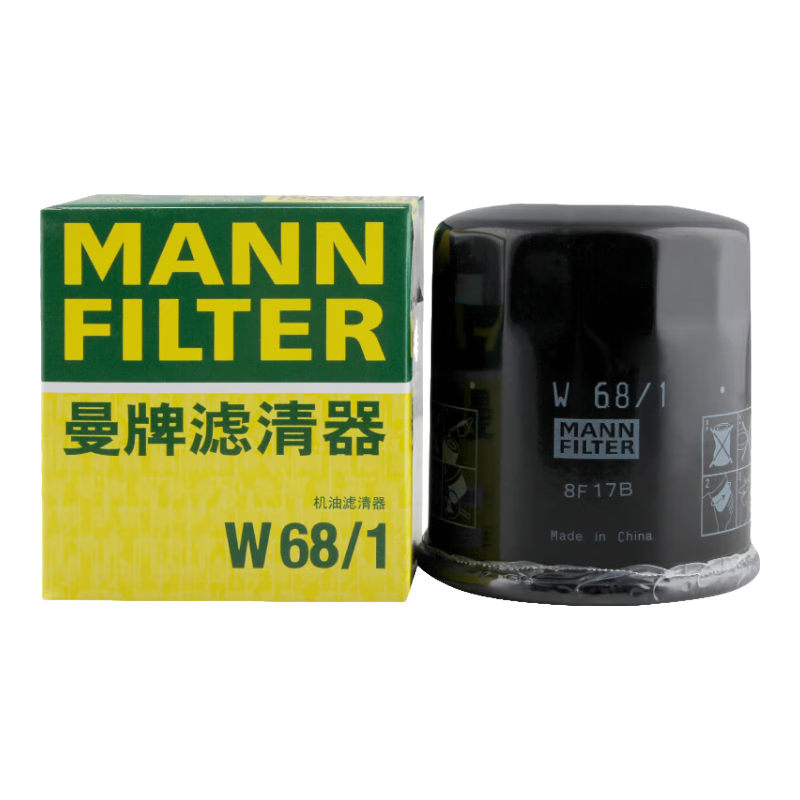 曼牌（MANNFILTER）机油滤清器机滤机油滤芯W68/1金刚自由舰远景S1帝豪GS/GX7EC7/GC7 ￥17.94