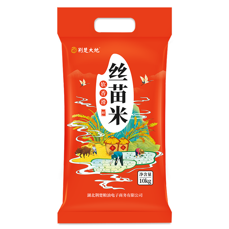 Plus会员 再降价 荆楚大地丝苗米10kg（当季新米） 南方籼米 长粒大米20斤×3件 111.69元（合37.23元/件）