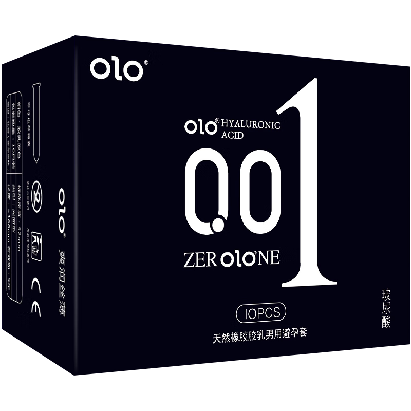 PLUS：OLO 玻尿酸001 超薄0.01避孕套10只 11.16元包邮（需试用）