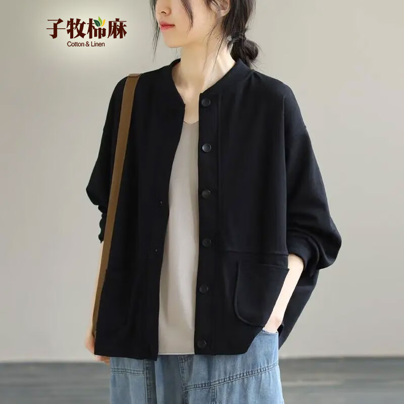 子牧棉麻 女士棒球服外套 ￥78.75