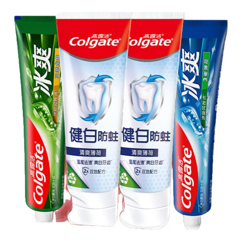 京东PLUS：Colgate 高露洁 香氛牙膏 龙井120g+薄荷120g+防蛀2支 18.75元包邮（多重优惠）