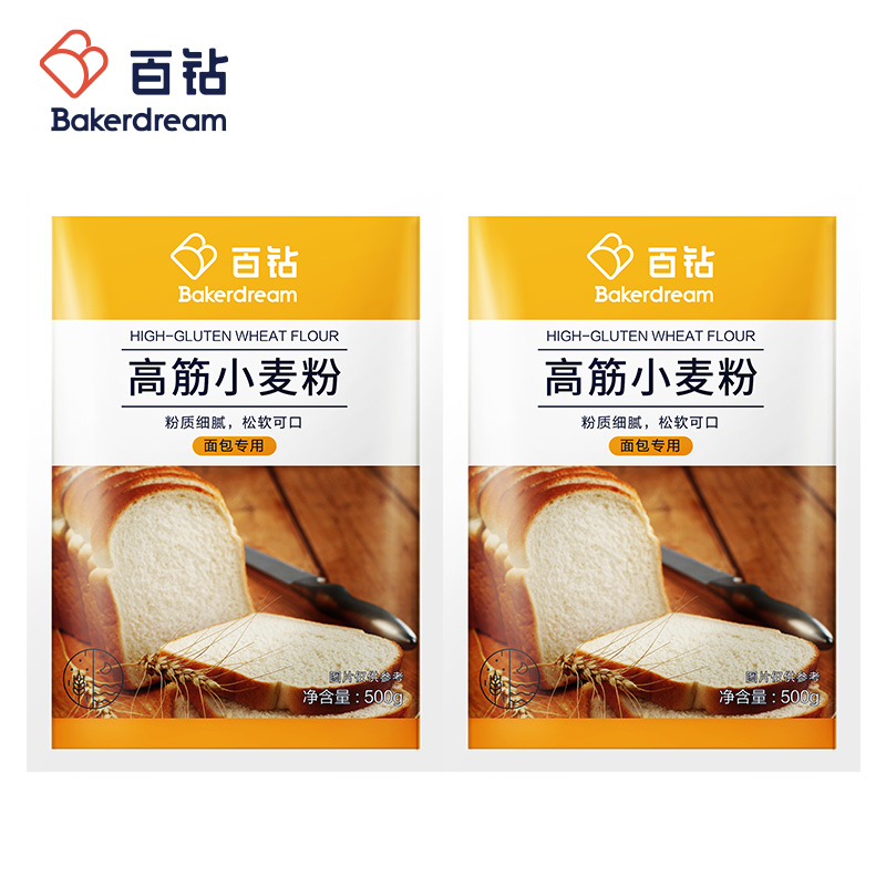 百钻 高筋面粉500g 4.9元