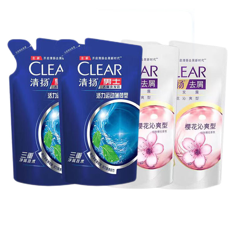 CLEAR 清扬 洗发露 樱花200g*2袋+活力运动200g*2袋 共4袋 新老包装随机 18.52元