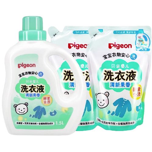 Pigeon 贝亲 婴儿洗衣液 1.5L+（750ML*2） 69元