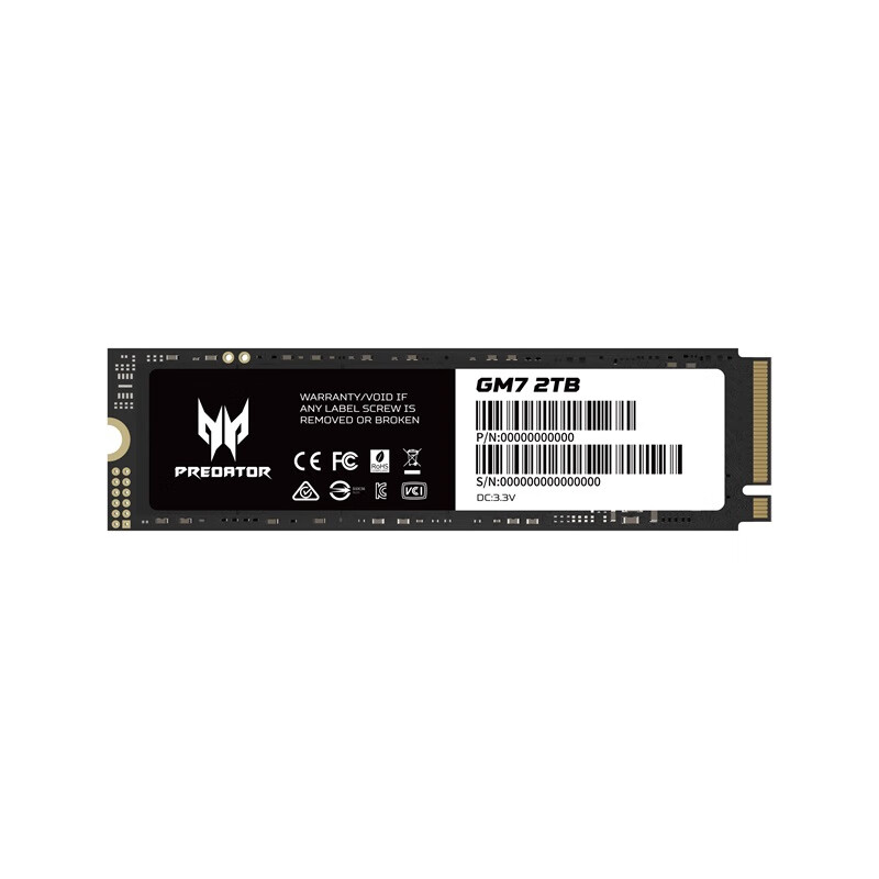 PREDATOR 宏碁掠夺者 GM7系列 NVMe M.2 固态硬盘 2TB（PCI-E4.0） 795.01元