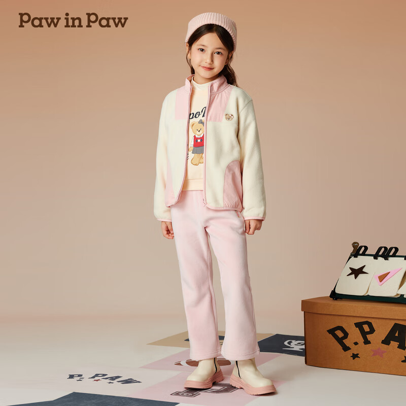 Paw in Paw PawinPaw卡通小熊童装2024年秋冬男女童摇粒绒外套 休闲保暖 Ivory象牙色/39 90cm 券后102.56元