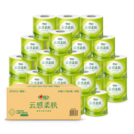 心相印 云感柔肤 卷纸 4层110g30卷 11.4元（需买2件，需用券）