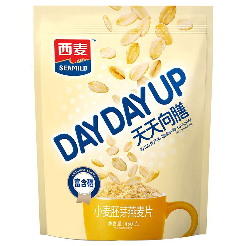 京東PLUS：SEAMILD 西麥 天天向膳 小麥胚芽燕麥片 450g 5.07元（需買2件，需用券）