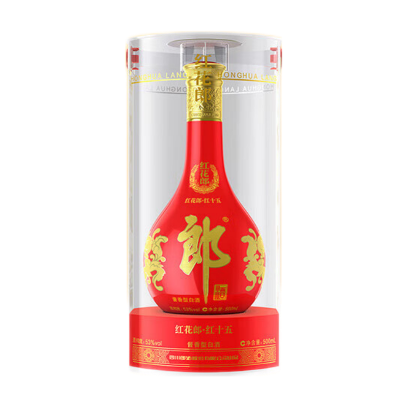 再降價(jià)：郎酒紅花郎十五（15）醬香型白酒 53度 500mL 1瓶 單瓶裝 406.95元（需領(lǐng)券）