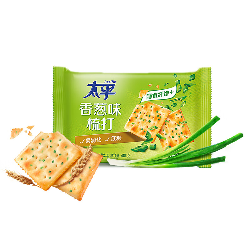 Pacific 太平 三層高鈣梳打蘇打餅干 香蔥味 100g 3.51元