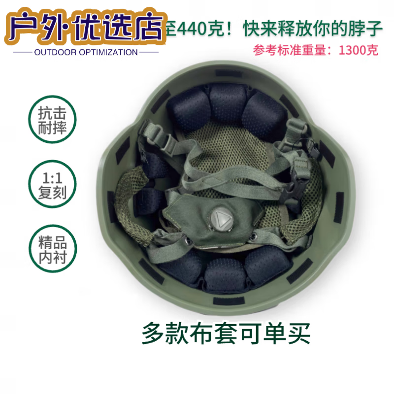 綠喆 凱夫拉頭盔內(nèi)襯新型新式防護(hù)輕型塑料超輕布套粘貼盔套盔軍迷用品 雙面 粘貼款布套(分大小號(hào)，顏色 80元