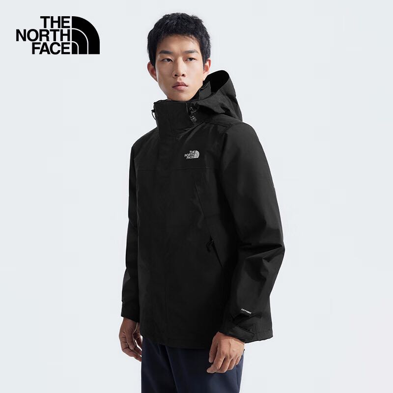 THE NORTH FACE 北面 沖鋒衣男戶外保暖羽絨內(nèi)膽三合一沖鋒外套81QS 黑色/JK3 L 券后1687.42元