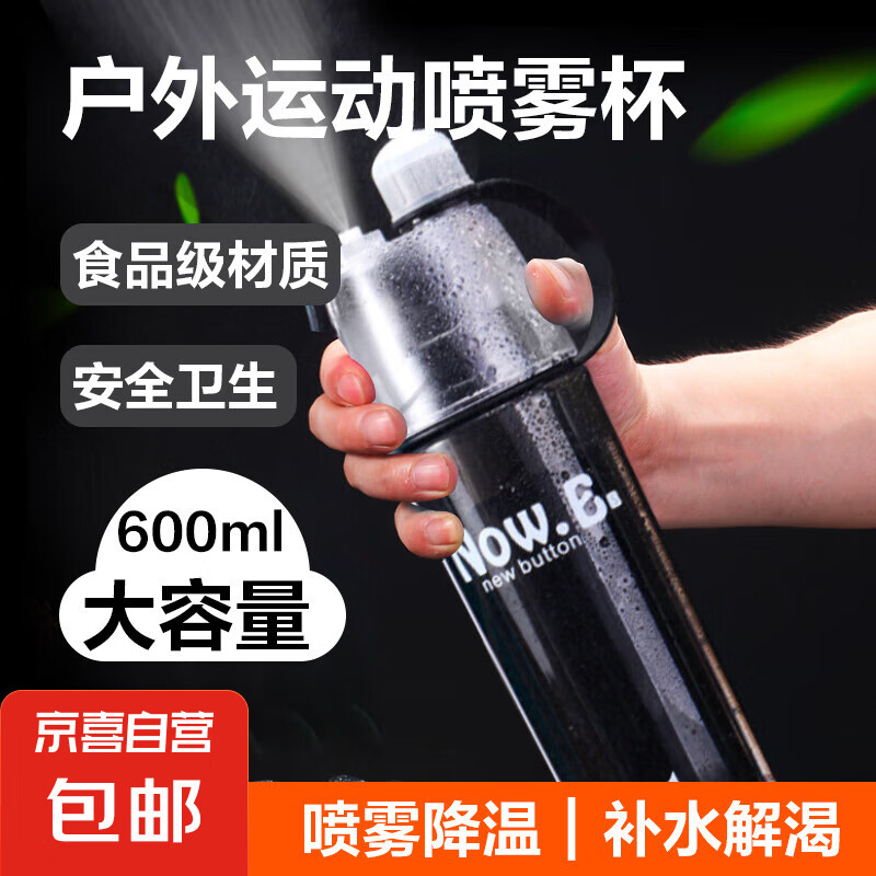 創(chuàng)意兒童塑料水杯噴霧杯 600ml 券后5.8元