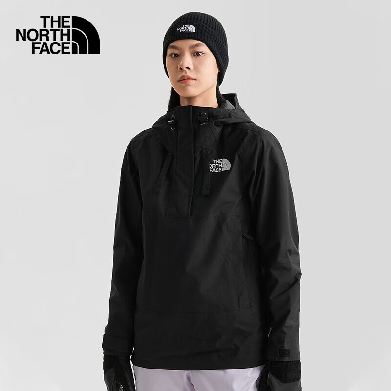 THE NORTH FACE 北面 沖鋒衣女戶外防風單層硬殼外套4R1G 黑色/JK3 M 券后573.01元