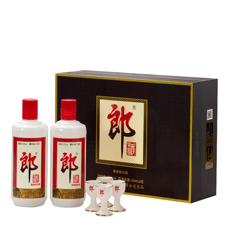 百億補貼：郎酒 醬香型白酒 53度 500ml*2瓶 禮盒裝 385.11元