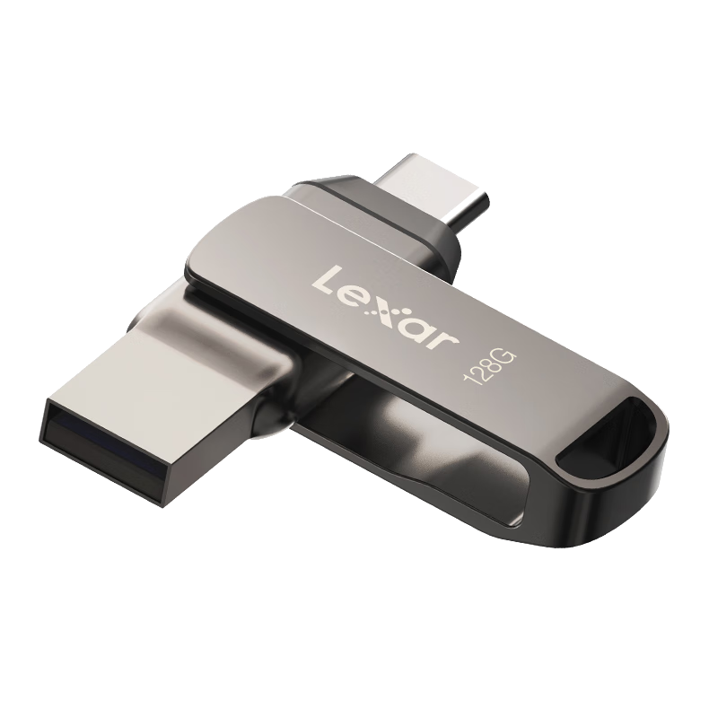 PLUS會員：Lexar 雷克沙 128GB USB3.1 Type-C手機U盤D400 手機電腦兩用 金屬雙接口 OTG 45.26元（概率劵后40.26）