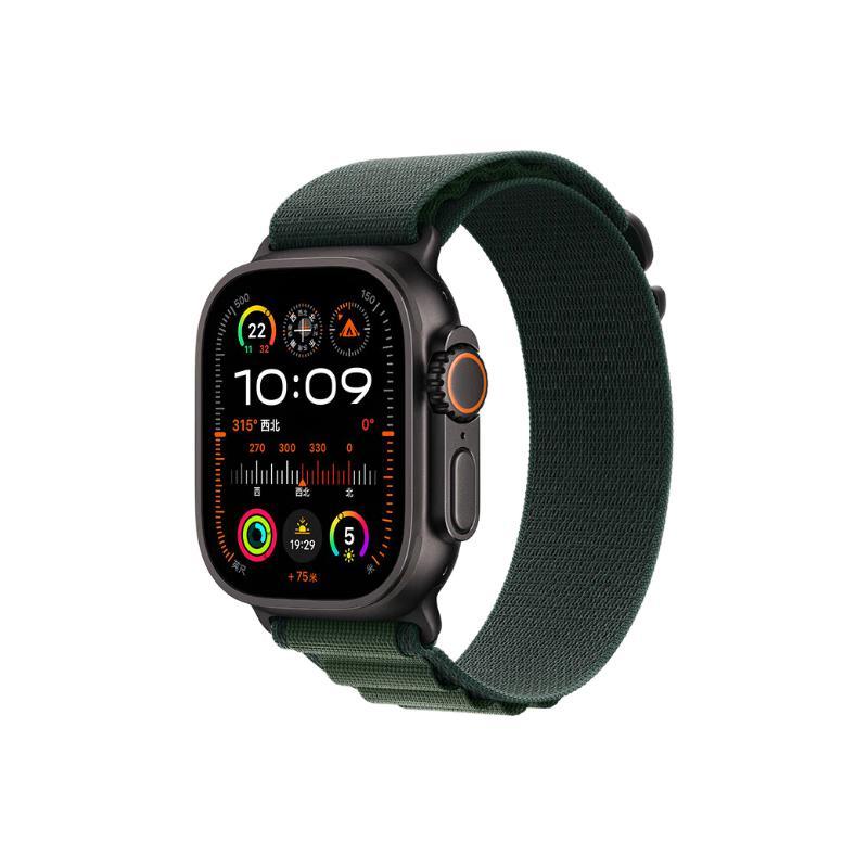 以舊換新補貼、PLUS會員：Apple 蘋果 Watch Ultra2 智能手表 GPS+蜂窩版 49mm 鈦金屬黑色 暗綠色高山回環(huán)式表帶 5099.1元（需湊單、合計5794.27元，雙重優(yōu)惠）