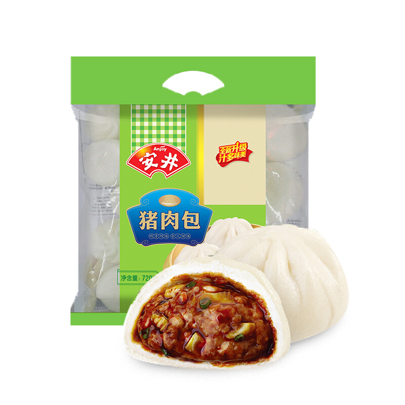 Anjoy 安井 豬肉包 720g /袋 約24個(gè) 家庭裝肉包 速凍面食早餐早茶面點(diǎn)包子 13.31元（需買4件，需用券）