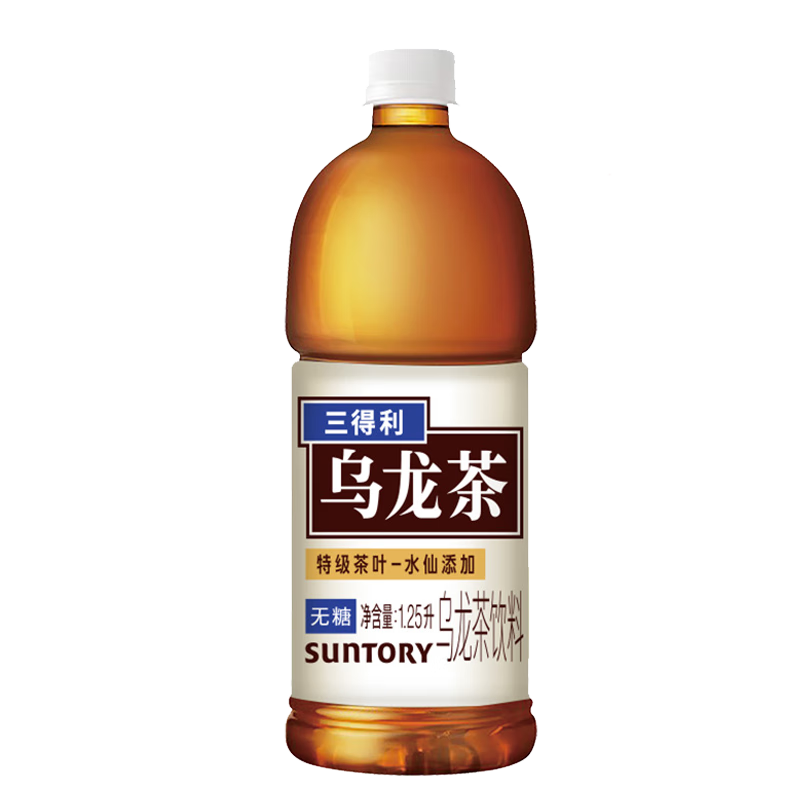 PLUS會員：三得利（Suntory）烏龍茶 無糖0脂0卡 大瓶茶飲料 聚會分享 1.25L*6瓶 整箱裝 31.9元（需領券）