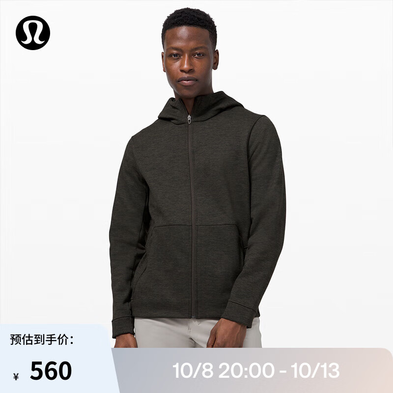 lululemon 丨Welterweight 男士拉鏈連帽衫 LM3CI4S 雜色深橄欖綠/黑 577.1元