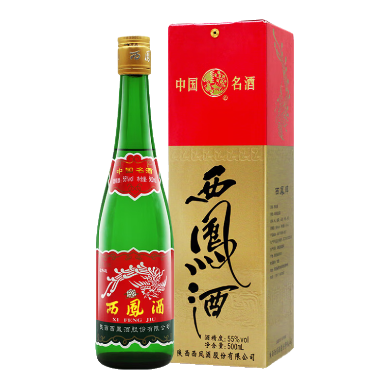 限1號(hào)、京東秒殺：西鳳 綠瓶 省外版 55度 鳳香型白酒 500ml 單盒裝 47.47元/件 包郵（需買4件，共189.88元，雙重優(yōu)惠）