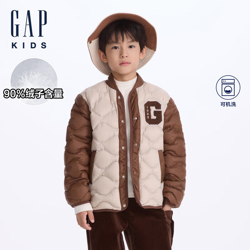 Gap 盖璞 男女童2024秋季新款小立领641840波浪绗线羽绒服 券后152.91元