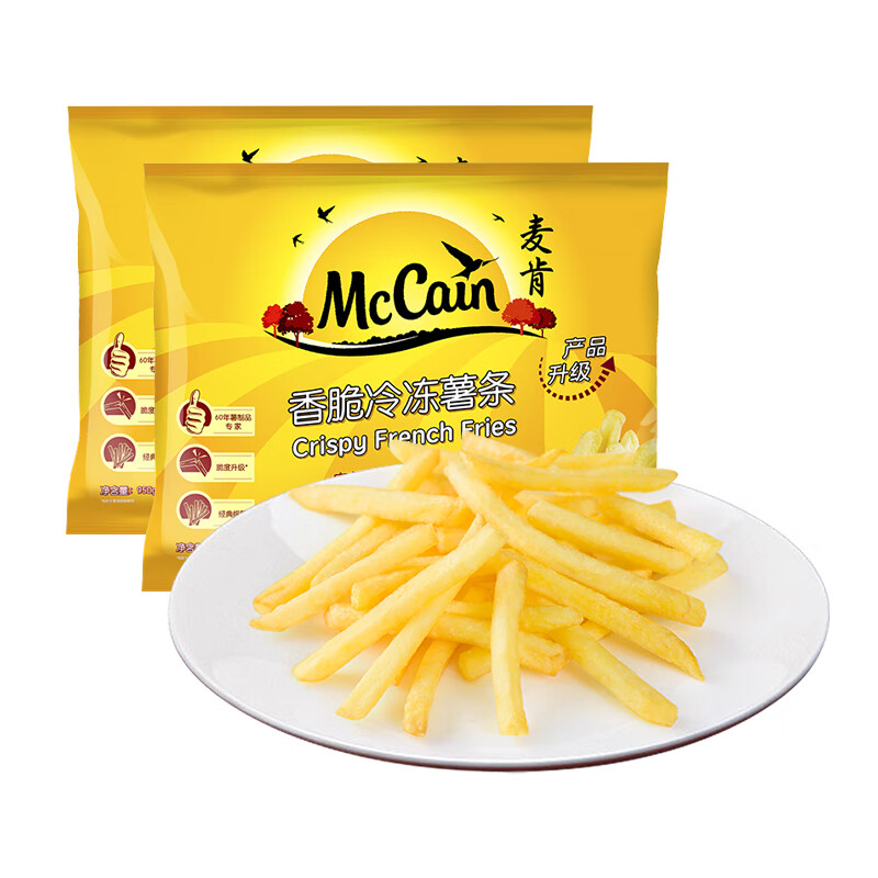 京東PLUS：McCain 麥肯 香脆冷凍細(xì)薯條 950g*2袋 19.1元包郵（雙重優(yōu)惠）