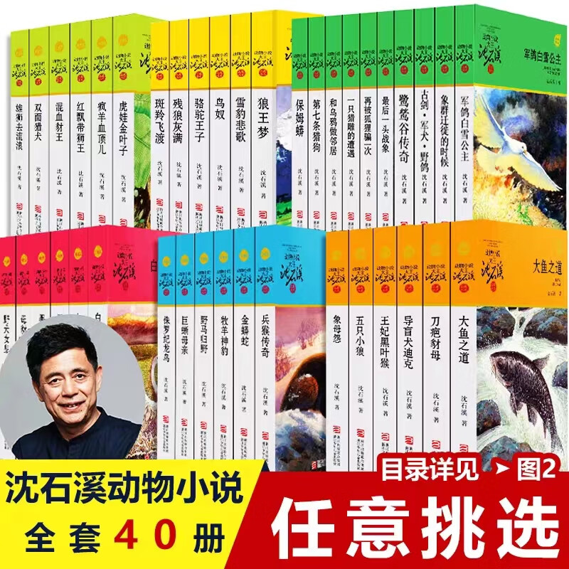 【可選40冊(cè)套裝】沈石溪 動(dòng)物小說全集 動(dòng)物小說大王沈石溪全套 可選： 【40冊(cè)套裝】狼王夢(mèng)+斑羚飛渡+后一頭戰(zhàn)象等 ￥293