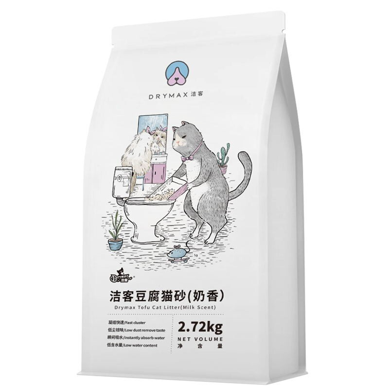 DRYMAX 洁客 豆腐猫砂 2.72kg 奶香味 19.9元