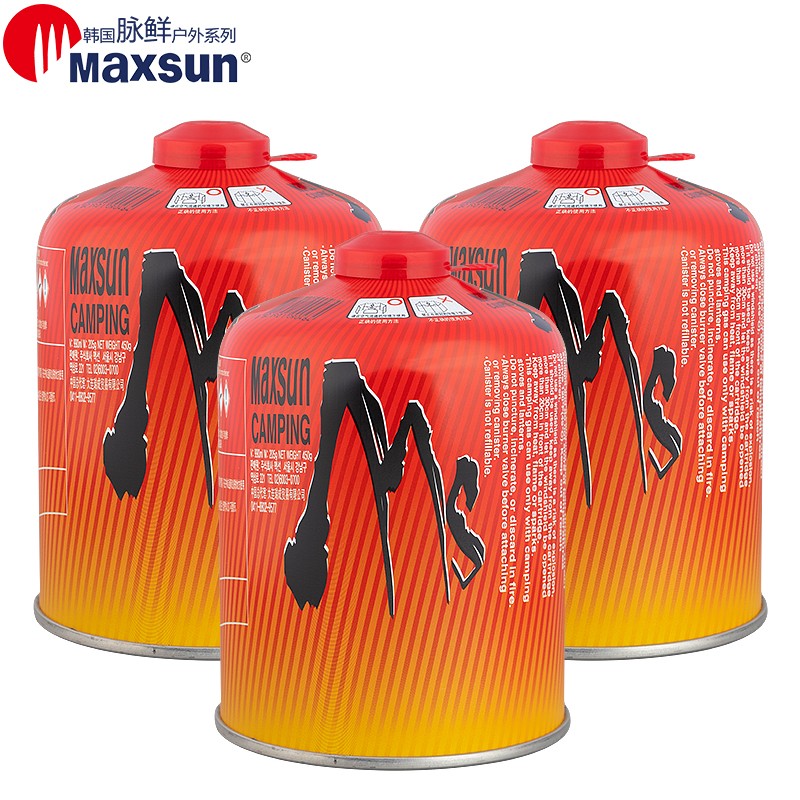 MAXSUN 脉鲜 火枫 扁气罐防爆高山罐高寒炉头通用液化气罐 脉鲜450G 3罐 76元