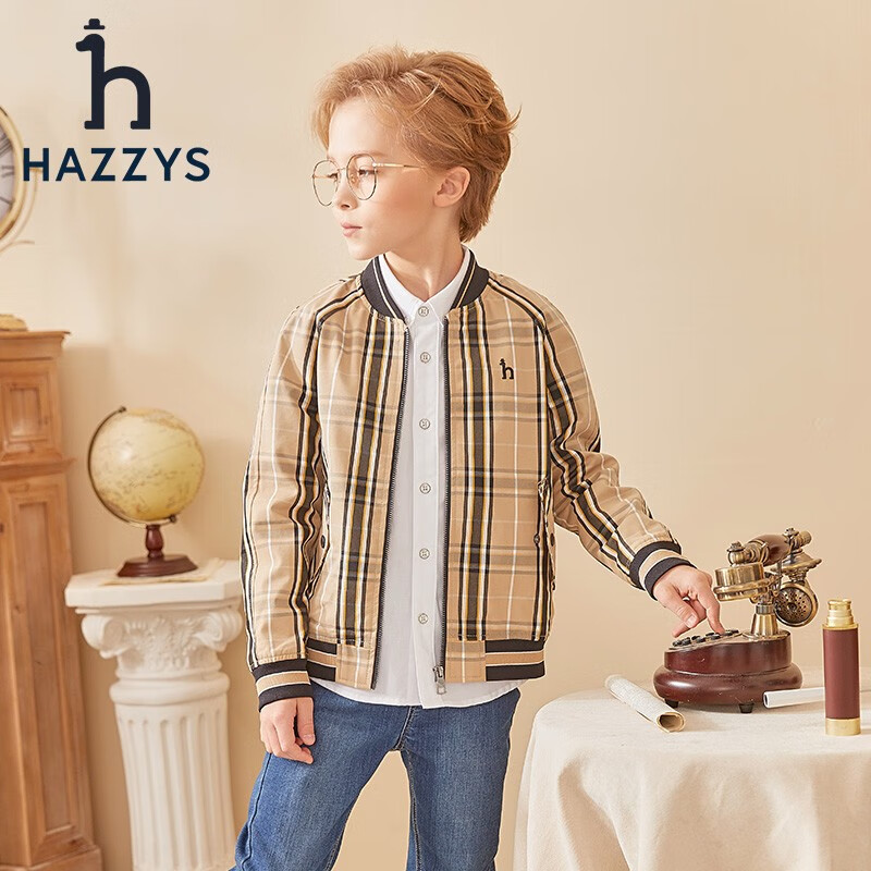 HAZZYS 哈吉斯 男童夹克外套 格165 券后317.35元