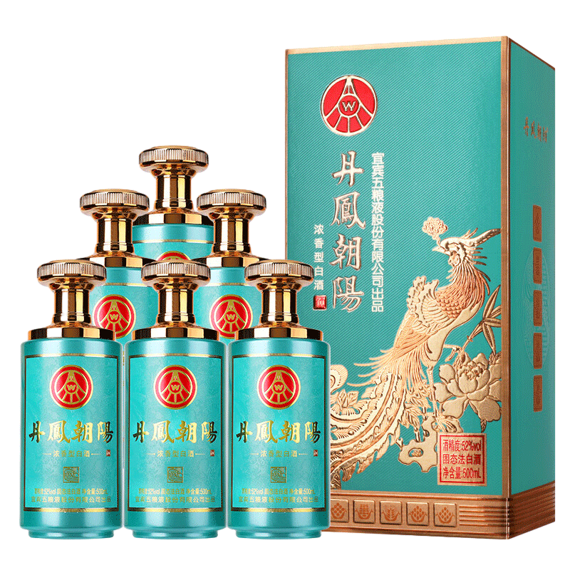 京東百億補(bǔ)貼、plus會員:五糧液（WULIANGYE）股份出品丹鳳朝陽 52度 500mL 6瓶 鳳來儀藍(lán)整箱 226.84元（需領(lǐng)券）