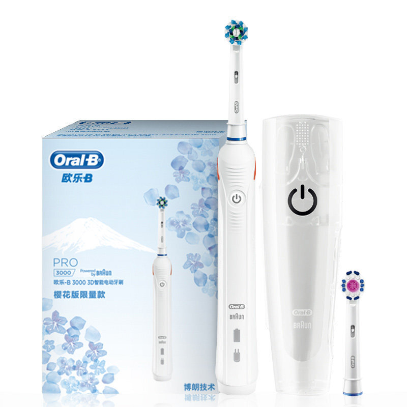 Oral-B 欧乐B 欧乐-B P3000 电动牙刷 樱花白 2支刷头 券后176元