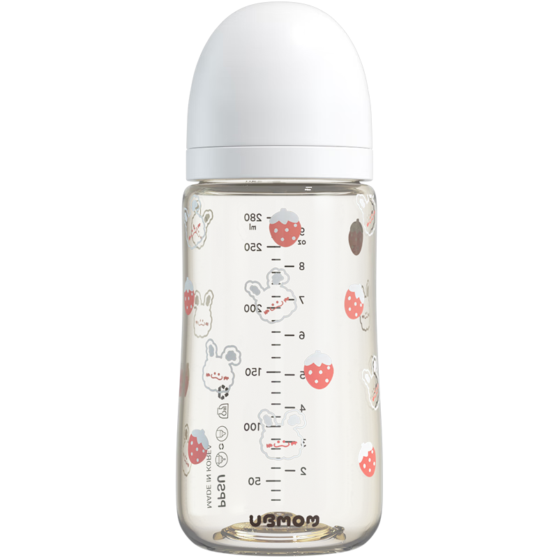 UBMOM 嬰兒寶寶PPSU奶瓶 萌萌兔 280ml 3-6月 (含M號(hào)奶嘴1個(gè)) 68.16元（需領(lǐng)券）