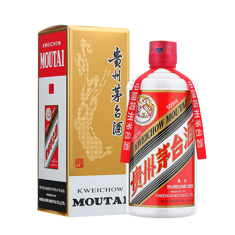 再降价、双11狂欢、京东百亿补贴：MOUTAI 茅台 飞天 2022年 酱香型白酒 53度 500mI单瓶装 2374.01元 包邮（需用券）