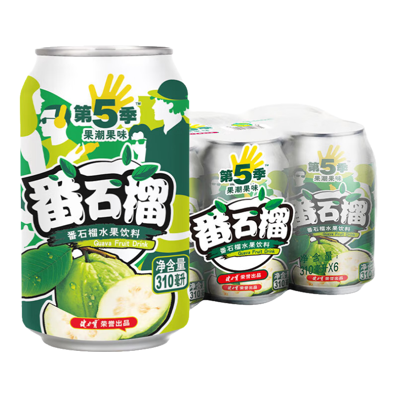 双11狂欢、PLUS会员：健力宝 水果饮料 番石榴汁口味罐装 310ml*6罐  10.59元包邮