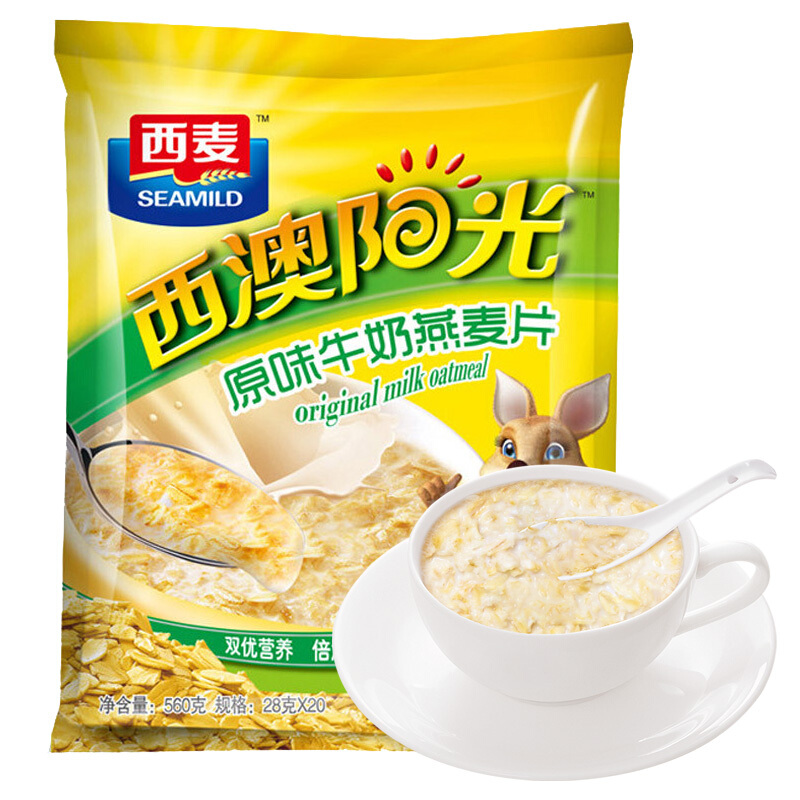 SEAMILD 西麥 原味牛奶燕麥片 560g 獨(dú)立包裝 16.57元（需買3件，需用券）