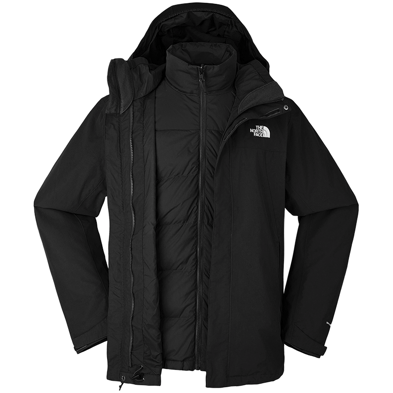 北面（The North Face）三合一沖鋒衣男戶外防水羽絨內(nèi)膽鵝絨保暖24秋冬季新品|81QS JK3/宇宙黑 L/175 ￥2388