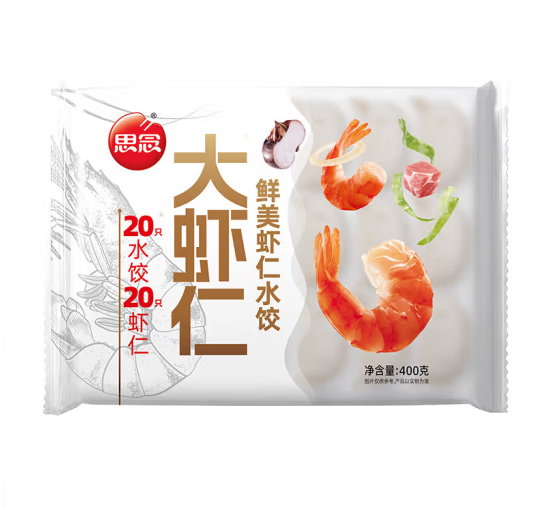 思念 大虾仁水饺400g 一只水饺一只虾（任选5件） 11.63元（需买5件，需用券）