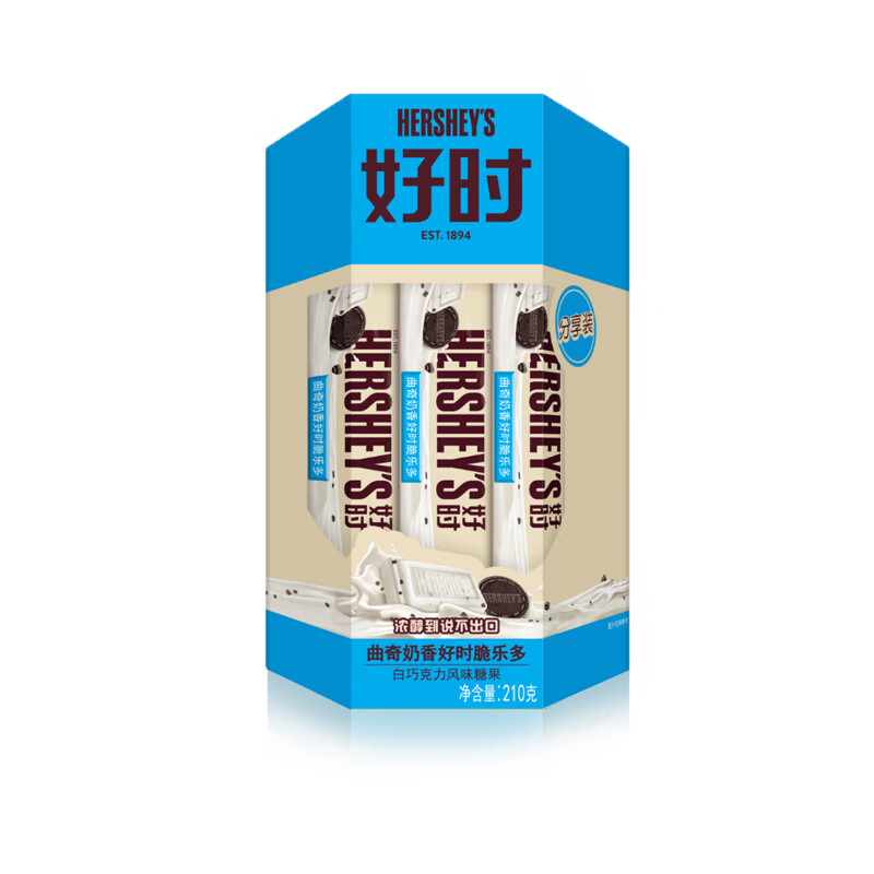 临期品：HERSHEY'S 好时 白巧克力 曲奇奶香脆乐多 210g 17.74元