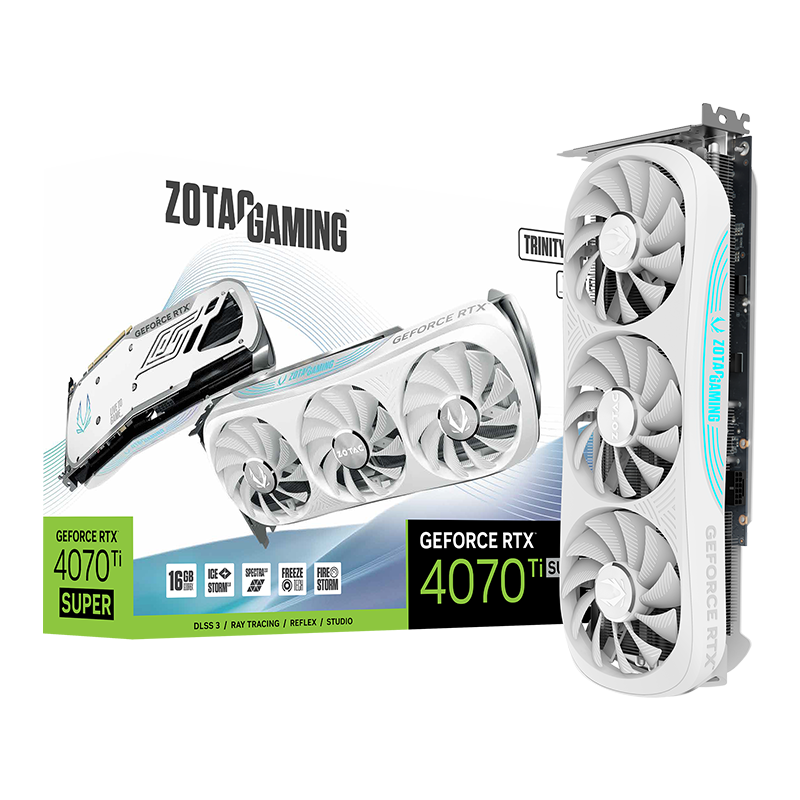 20点开始：ZOTAC 索泰 GeForce RTX 4070 Ti SUPER 16GB GDDR6X TRINITY OC 月白 独立显卡 5499元包邮（需预约）