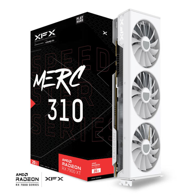 XFX 讯景 AMD RADEON RX 7900 XT 20GB 雪狼 白色显卡 券后4339元