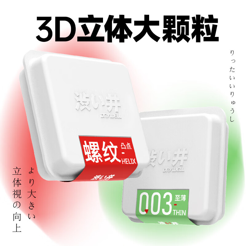 DRYWELL 涩井 003玻尿酸 大颗粒螺纹凸点 6只装 13.55元（40.65元/3件，双重优惠）