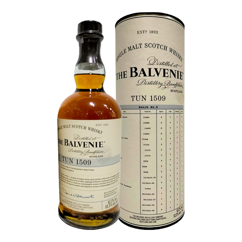 BALVENIE 百富 Tun 1509 第8批次 单一麦芽威士忌 700ml 单瓶装 3324.05元 包邮