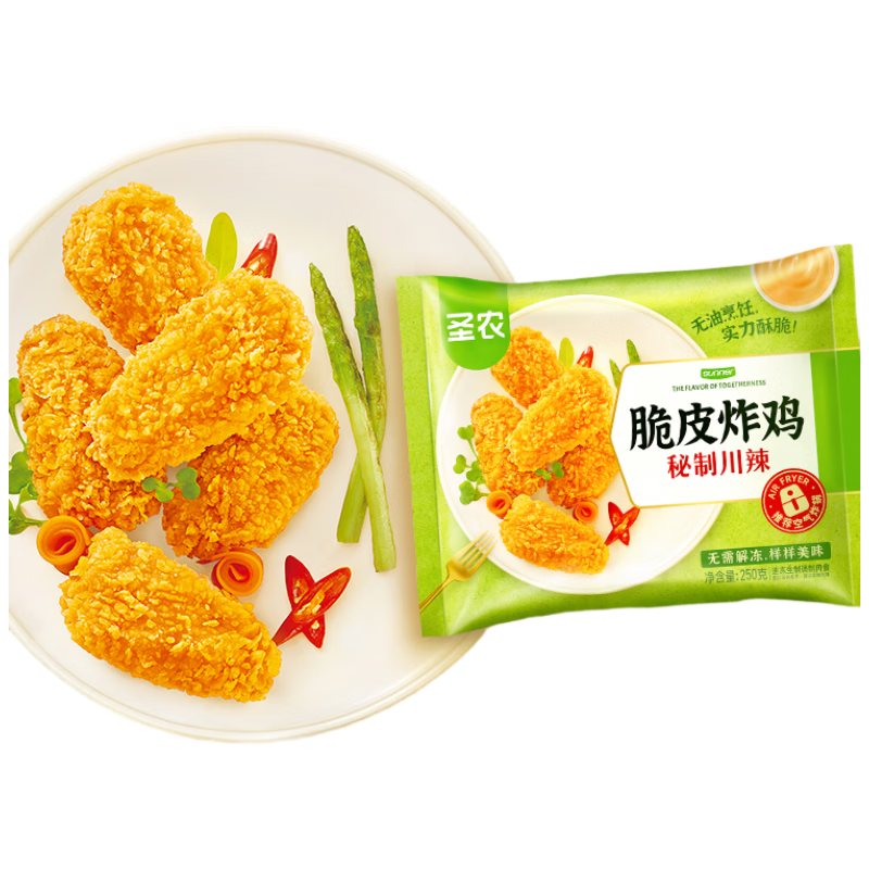 圣农 脆皮炸鸡F4 250g*4包 冷冻 四种口味组合裹粉炸鸡小食 ￥79.92